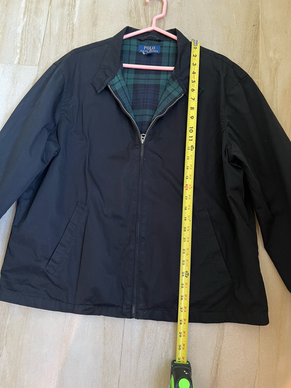 Polo by Ralph Lauren Barracuda Harrington Cotton Navy Jacket with Tartan Lining - Picture 3 of 5